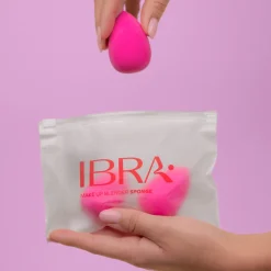 Ibra Makeup Blender Sponge, gąbeczki do makijażu, różowe, 3 szt.