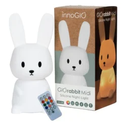 InnoGIO, Silikonowa lampka nocna dla dzieci królik średni GIOrabbit Midi GIO-136, 1 szt.