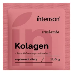 Intenson Kolagen + kwas hialuronowy + witamina C, proszek, smak truskawkowy, 11,5 g