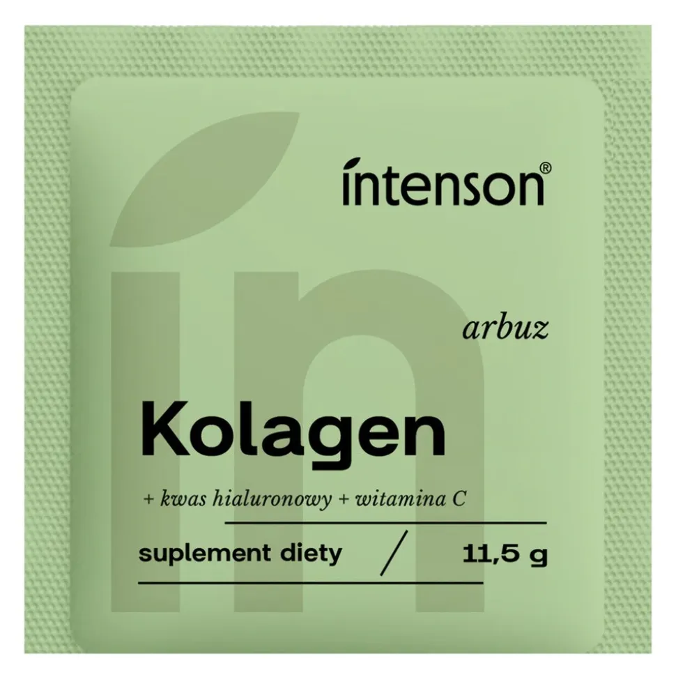 Intenson Kolagen + kwas hialuronowy + witamina C, proszek, smak arbuzowy, 11,5 g