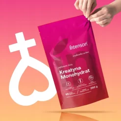 Intenson Kreatyna Monohydrat, smak: truskawka-arbuz, proszek, 260 g