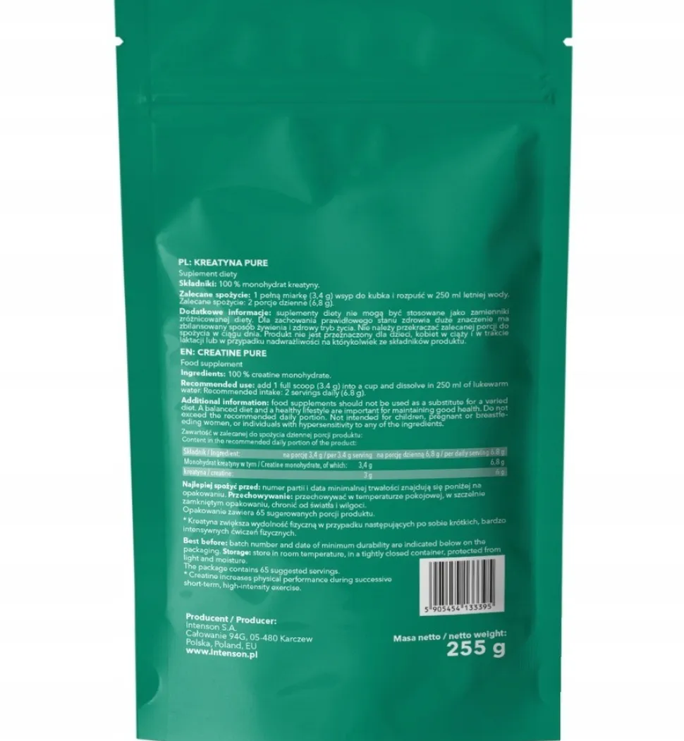 Intenson Kreatyna Monohydrat, proszek, 255 g
