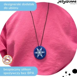 Jellystone Designs, gryzak terapeutyczny Granatowy Płatek Śniegu, 1 szt.