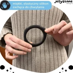 Jellystone Designs, silikonowa bransoletka Organic Bangle, czarna, 1 szt.