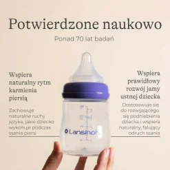 Lansinoh, butelka ze smoczkiem Natural Wave, rozmiar M, 240 ml