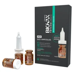 L'biotica Biovax Trychologic Exo-Ampoules Men Wypadanie i Gęstość, kuracja przeciw wypadaniu włosów dla mężczyzn, 7 x 5 ml