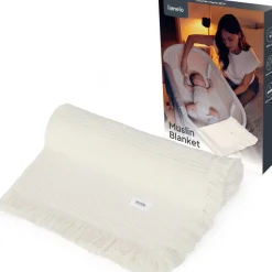Lionelo Muslin Blanket, niemowlęcy kocyk muślinowy, Natural Cream, 1 szt.