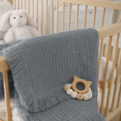 Lionelo Muslin Blanket, niemowlęcy kocyk muślinowy, Grey Dove, 1 szt.