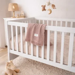 Lionelo Muslin Blanket, niemowlęcy kocyk muślinowy, Dusty Pink, 1 szt.