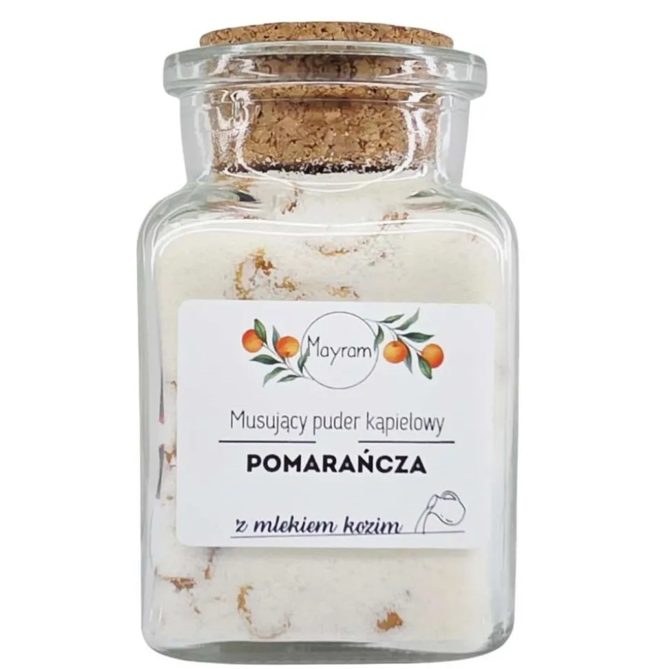 Mayram, musujący puder kąpielowy, Pomarańcza, 130 g