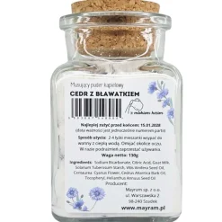 Mayram, musujący puder kąpielowy, Cedr z Bławatkiem, 130 g