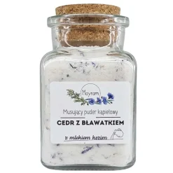 Mayram, musujący puder kąpielowy, Cedr z Bławatkiem, 130 g