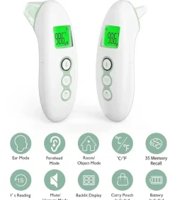 Momcozy Bezdotykowy termometr do czoła i ucha, 1 szt.