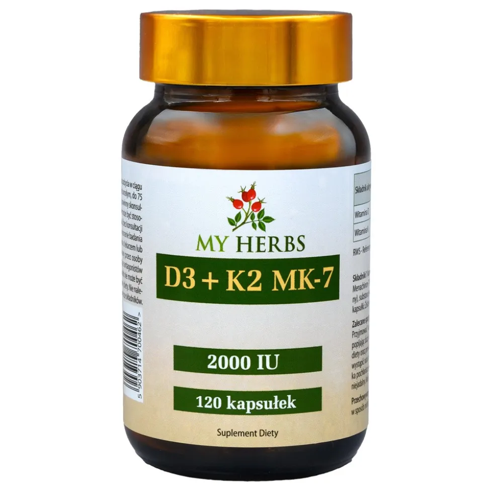 My Herbs D3+K2 MK7, kapsułki, 120 szt.