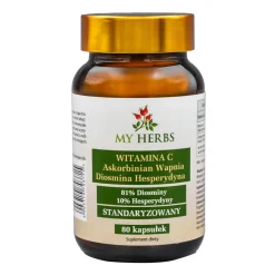 My Herbs Witamina C Askorbinian Wapnia, Diosmina, Hesperydyna, kapsułki, 80 szt.
