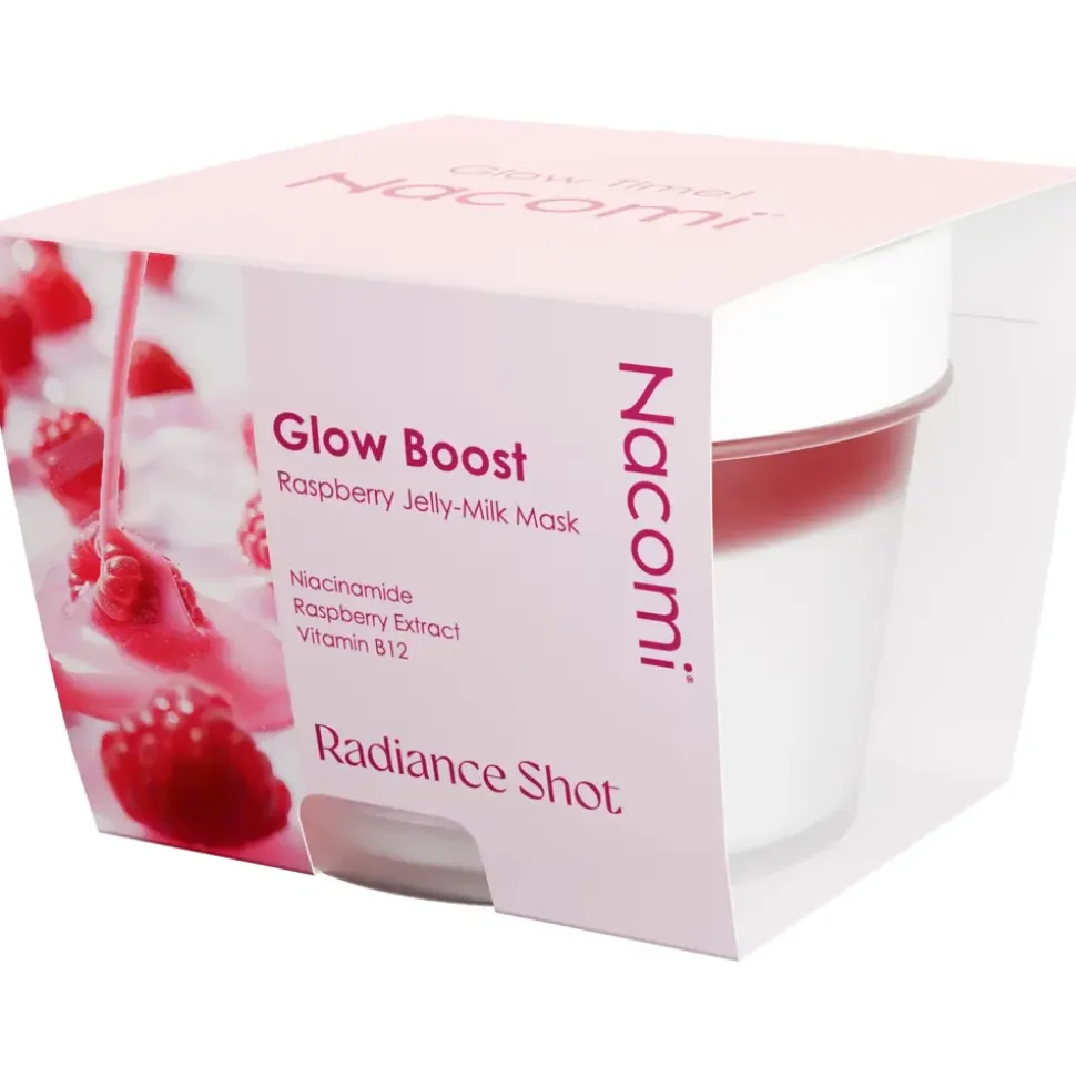 Nacomi Glow Boost Raspberry Jelly-Milk, maska do twarzy, 80 ml