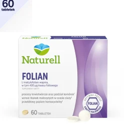 Naturell Folian, 400 µg kwasu foliowego, tabletki, 60 szt.