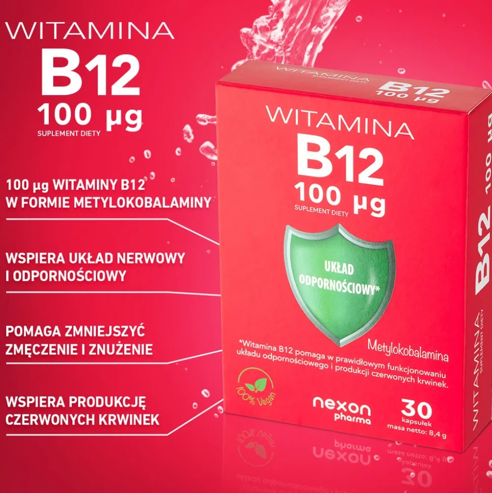 Nexon Pharma Witamina B12 100 μg, kapsułki, 30 szt.