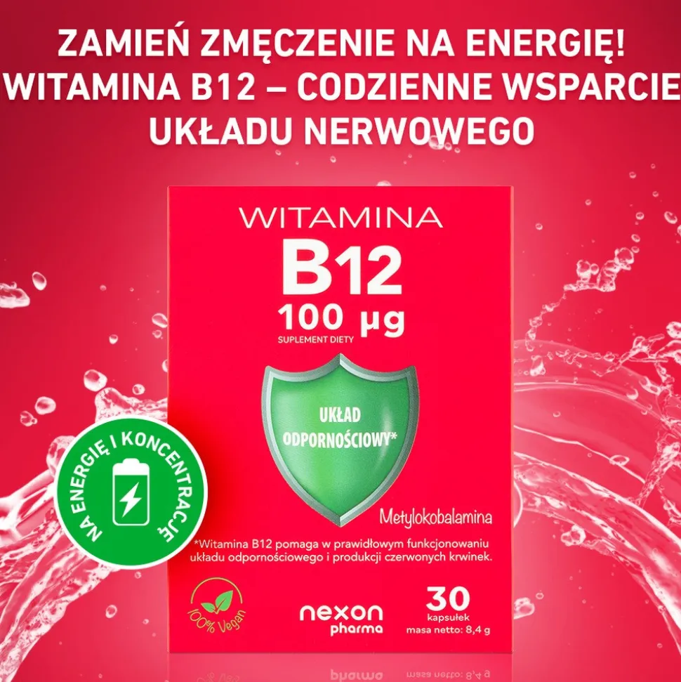 Nexon Pharma Witamina B12 100 μg, kapsułki, 30 szt.