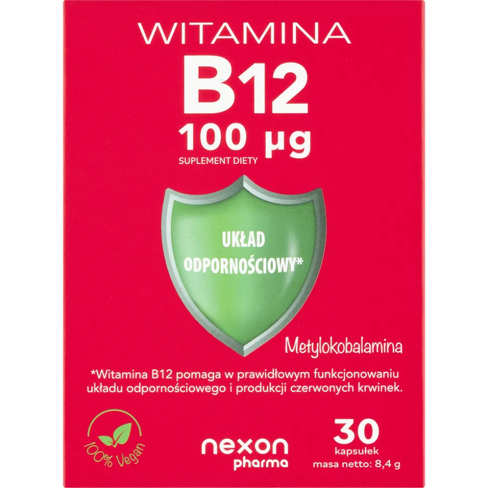 Nexon Pharma Witamina B12 100 μg, kapsułki, 30 szt.