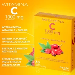 Nexon Pharma Witamina C 1000 mg z ekstraktem z kwiatów dzikiej róży, kapsułki, 30 szt.