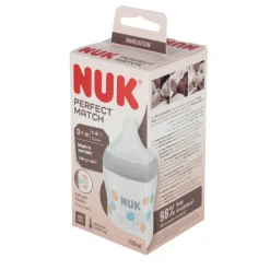 NUK Perfect Match Bawełna, butelka 150 ml z silikonowym smoczkiem, 1 szt.