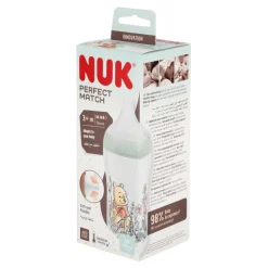NUK Perfect Match Disney Kubuś Puchatek, butelka 260 ml ze smoczkiem, 1 szt.