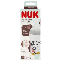 NUK Perfect Match Disney Myszka Miki, butelka 260 ml z silikonowym smoczkiem, 1 szt.