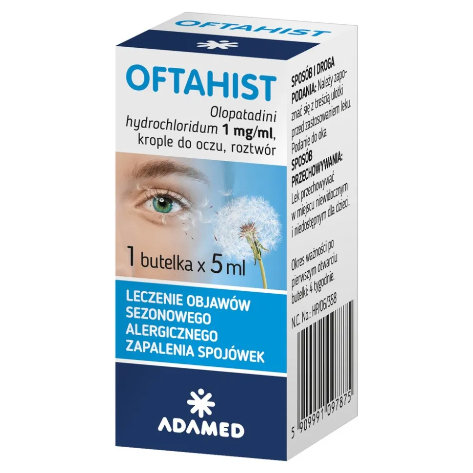 Oftahist, 1 mg/ml, krople do oczu, 5 ml (1 butelka)