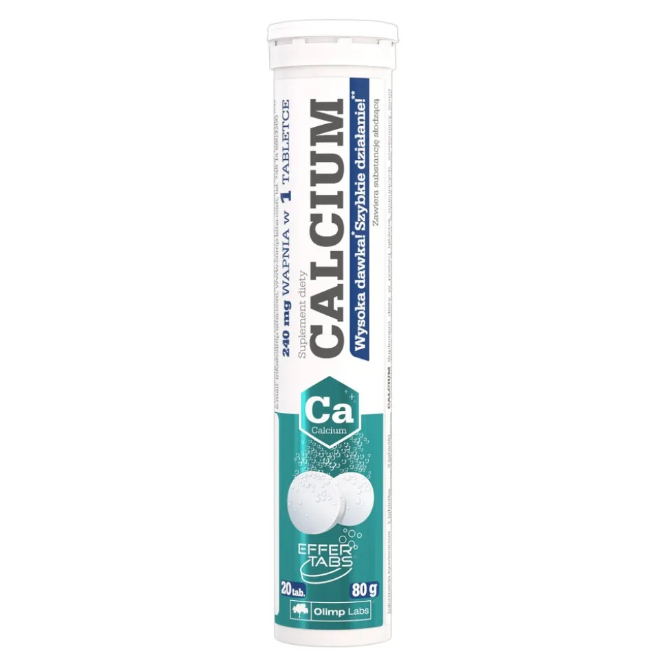 Olimp Calcium, tabletki musujące, smak cytrynowy, 20 szt.