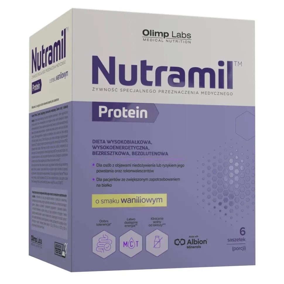 Olimp Nutramil Complex Protein, smak waniliowy, 6 saszetek