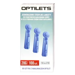OptiLets, jednorazowe, sterylne lancety, 100 szt.