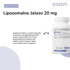 Osavi Advanced Liposomalne żelazo 20 mg, kapsułki twarde, 120 szt.