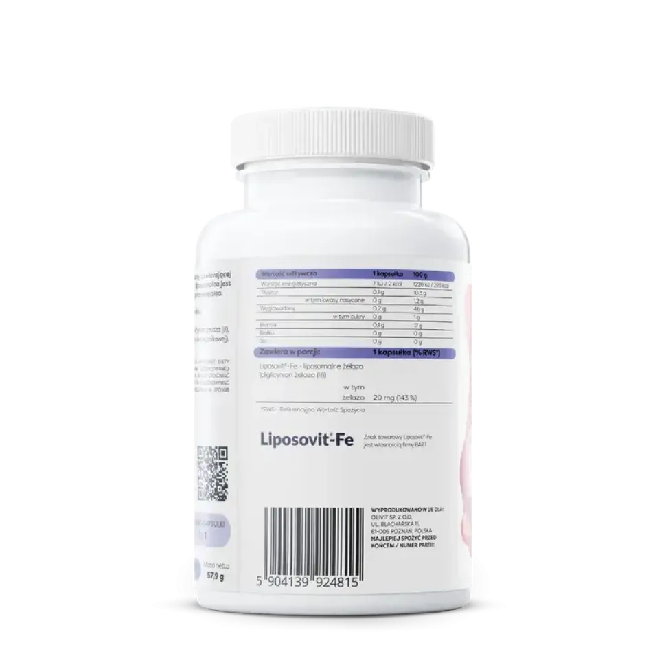 Osavi Advanced Liposomalne żelazo 20 mg, kapsułki twarde, 120 szt.