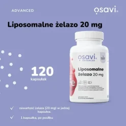 Osavi Advanced Liposomalne żelazo 20 mg, kapsułki twarde, 120 szt.