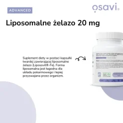 Osavi Advanced Liposomalne żelazo 20 mg, kapsułki twarde, 60 szt.