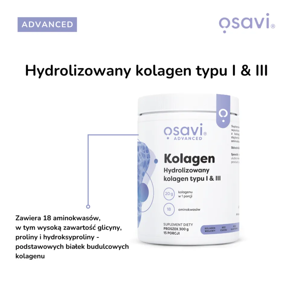 Osavi Kolagen Typu I i III, proszek, 300 g