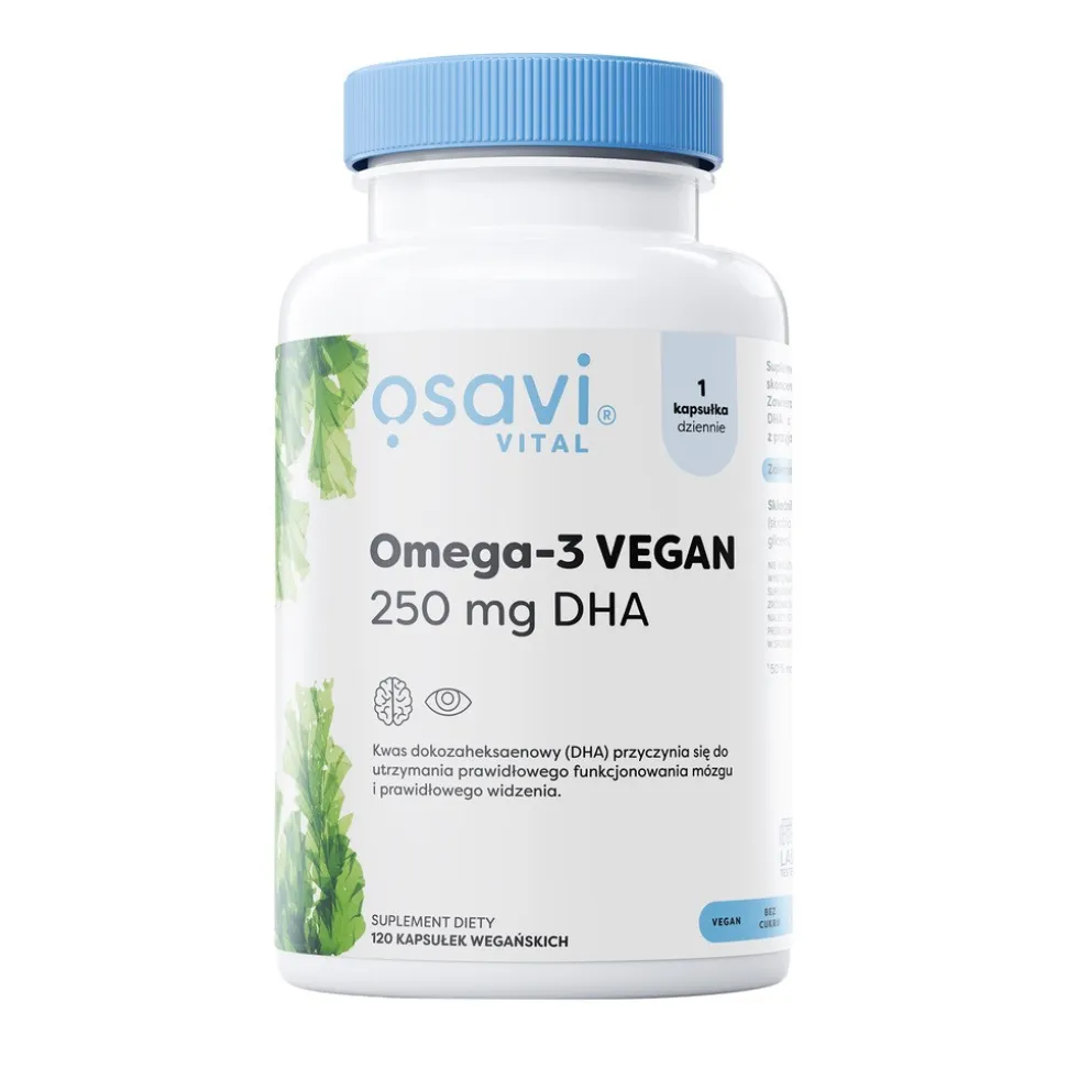 Osavi, Omega-3 Vegan 250 mg DHA, kapsułki miękkie, 120 szt.