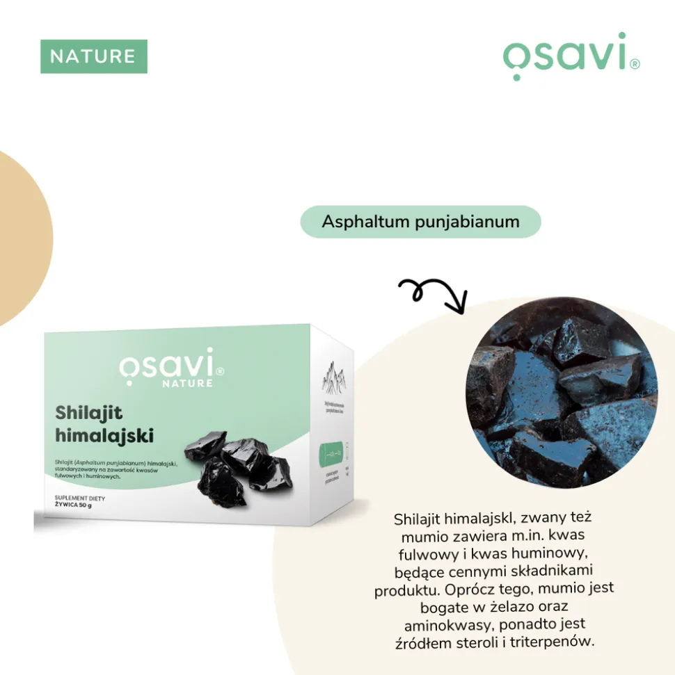 Osavi Shilajit Himalajski - żywica, proszek, 50 g