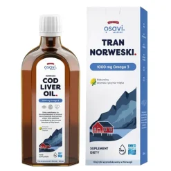 Osavi, Tran norweski 1000 mg Omega 3, olej, smak cytryna-mięta, 250 ml