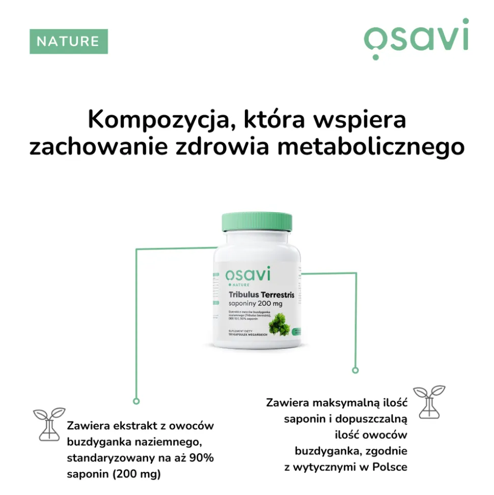 Osavi Tribulus Terrestris - saponiny 200 mg, kapsułki twarde, 120 szt.