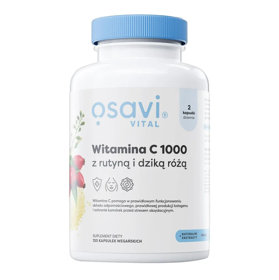 Osavi Witamina C 1000 z Rutyną i Dziką Różą, kapsułki twarde, 120 szt.