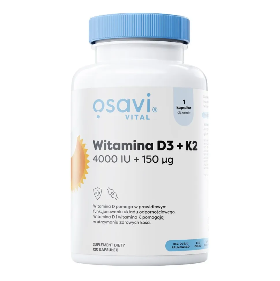 Osavi Witamina D3 + K2 4000IU + 150 μg, kapsułki, 120 szt.