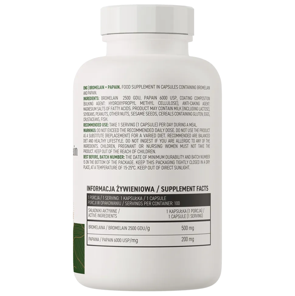 OstroVit Bromelain + Papain, kapsułki, 100 szt.