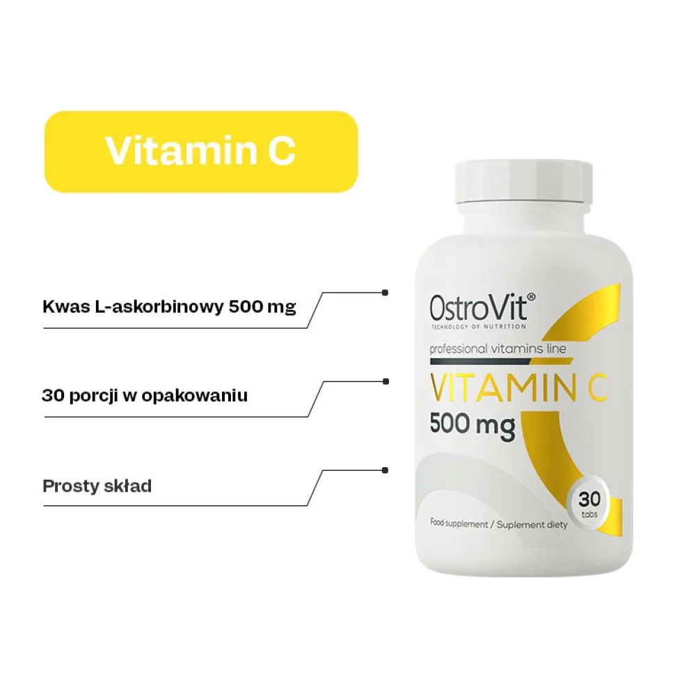 OstroVit Vitamin C 500, tabletki, 30 szt.