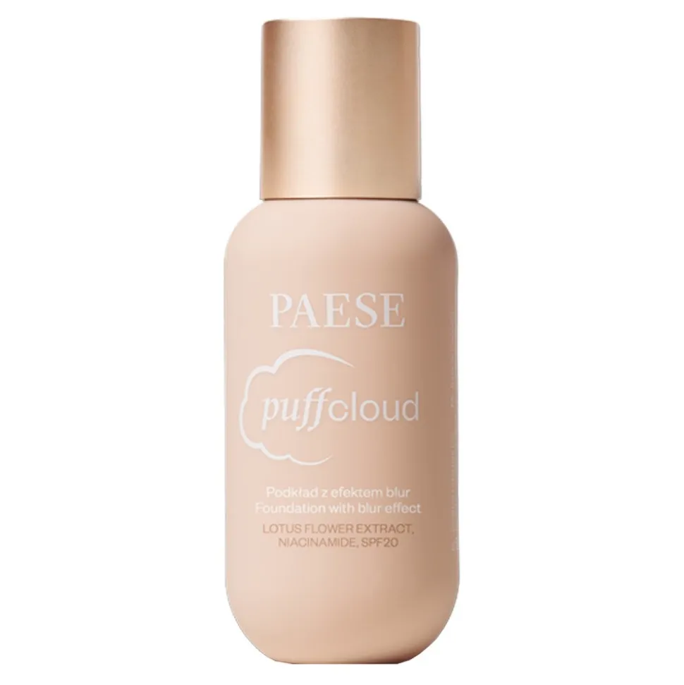 Paese Puff Cloud, satynowy podkład z efektem blur SPF 20, 01 Light Beige, 37 ml