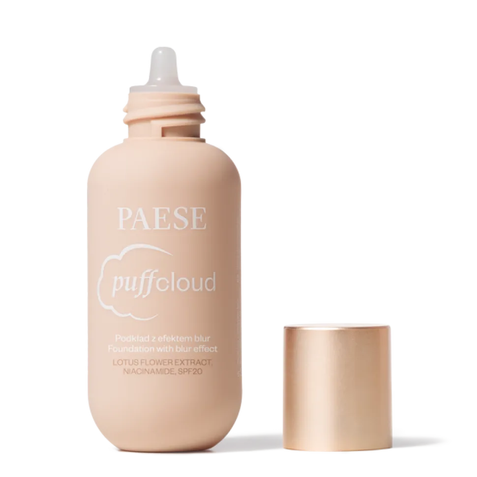 Paese Puff Cloud, satynowy podkład z efektem blur SPF 20, 01 Light Beige, 37 ml