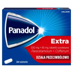 Panadol Extra, 500 mg + 65 mg, tabletki powlekane, 24 szt.