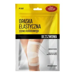 Pani Teresa, opaska elastyczna stawu kolanowego, bezszwowa, beżowa, rozmiar L, 1 szt.