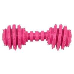Pet Nova Dental Hantel, zabawka dla psa z gumy termoplastycznej, aromat miętowy, 12 cm, różowy, 1 szt.
